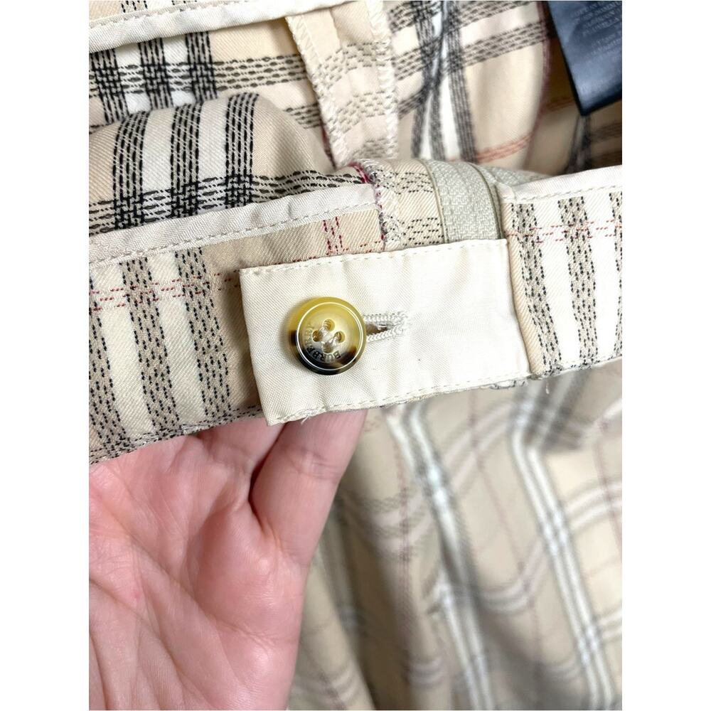Burberry Beige Plaid classic trousers Dress Pants size 8 - Picture 5 of 5